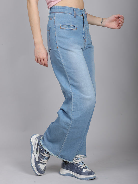 Light Blue Bone Pocket Straight Fit Jeans