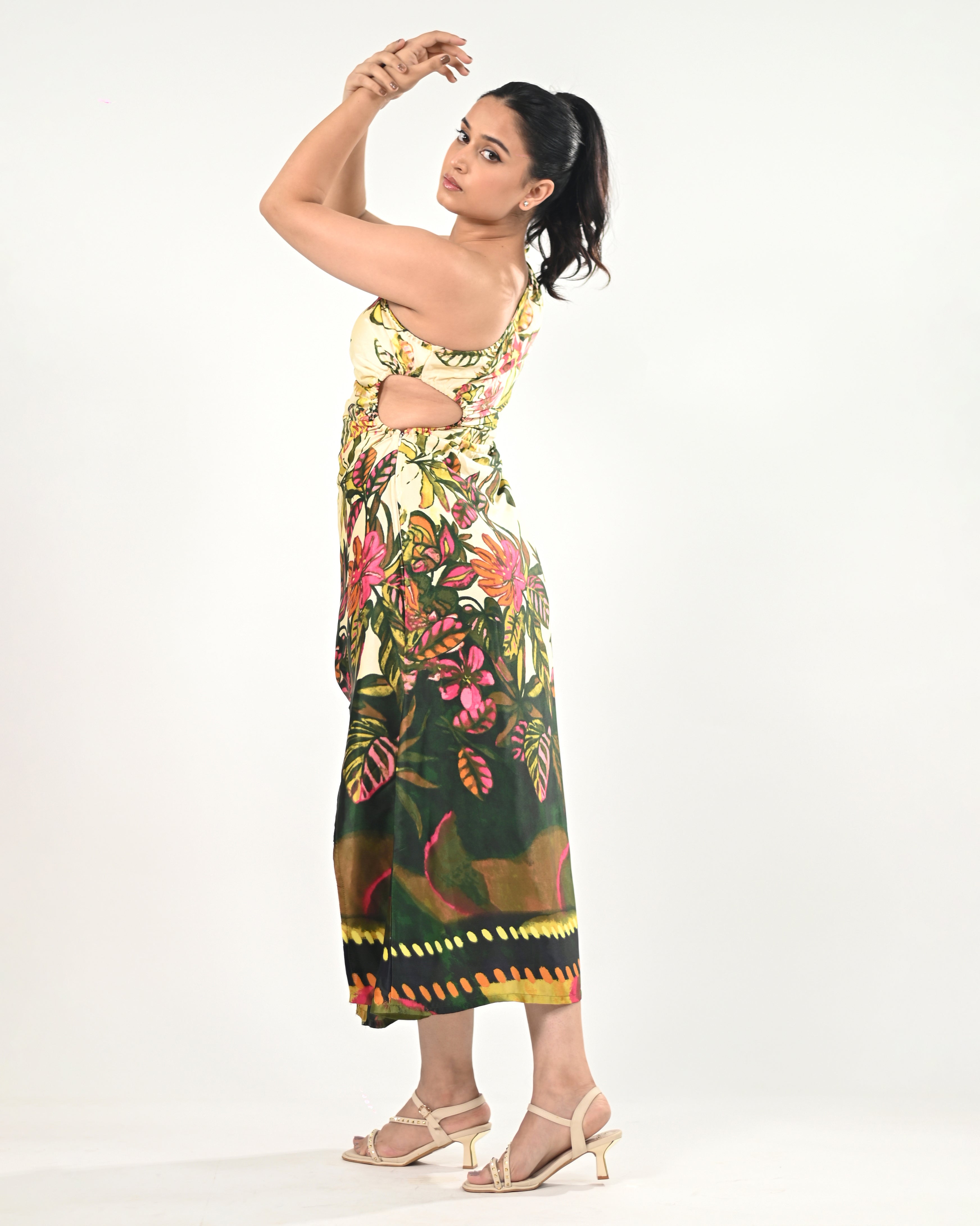 Forest Reverie One Shoulder Dress