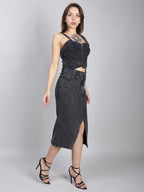 Sleeveless Denim Crop Top
