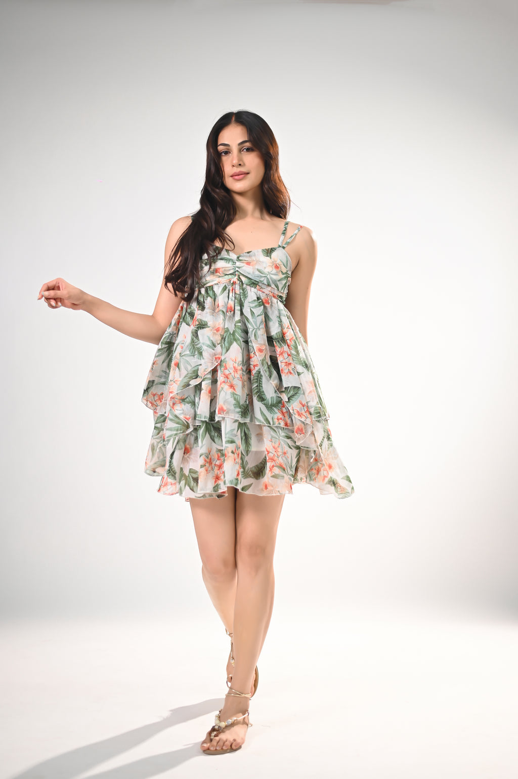 Babydoll Tiered Mini Dress
