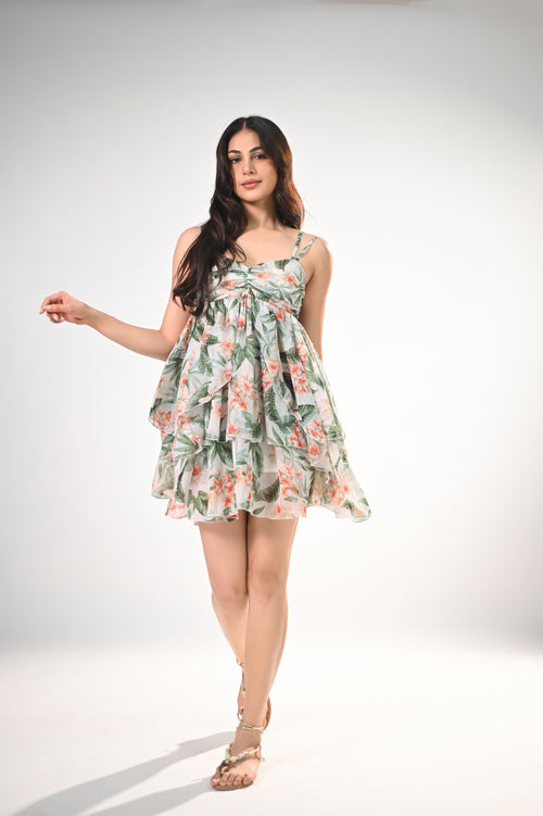 Babydoll Tiered Mini Dress