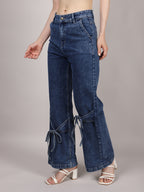 Denim Bowknot Wide Leg Jeans