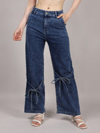 Denim Bowknot Wide Leg Jeans