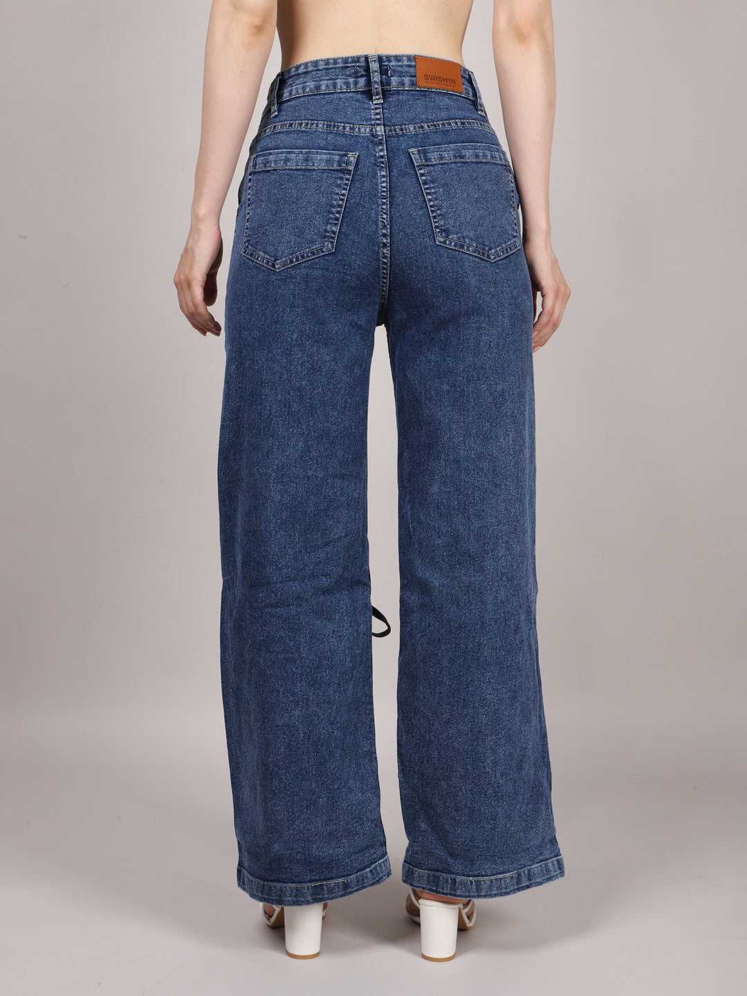 Denim Bowknot Wide Leg Jeans
