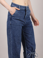 Denim Bowknot Wide Leg Jeans