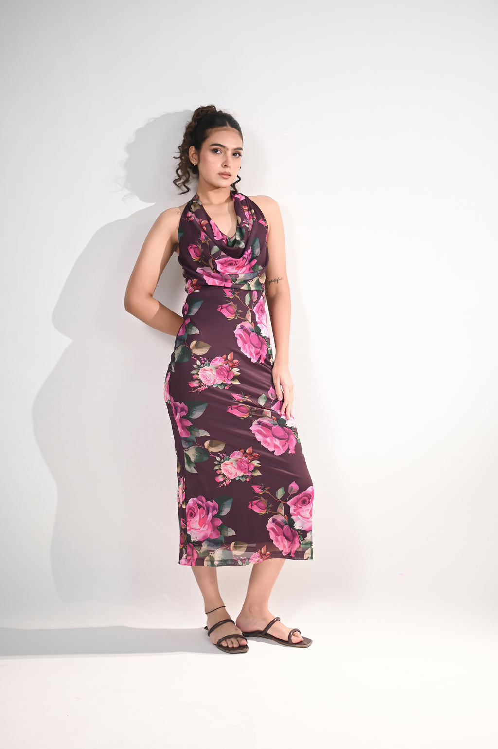 Rose Garden Cowl Neck Dress