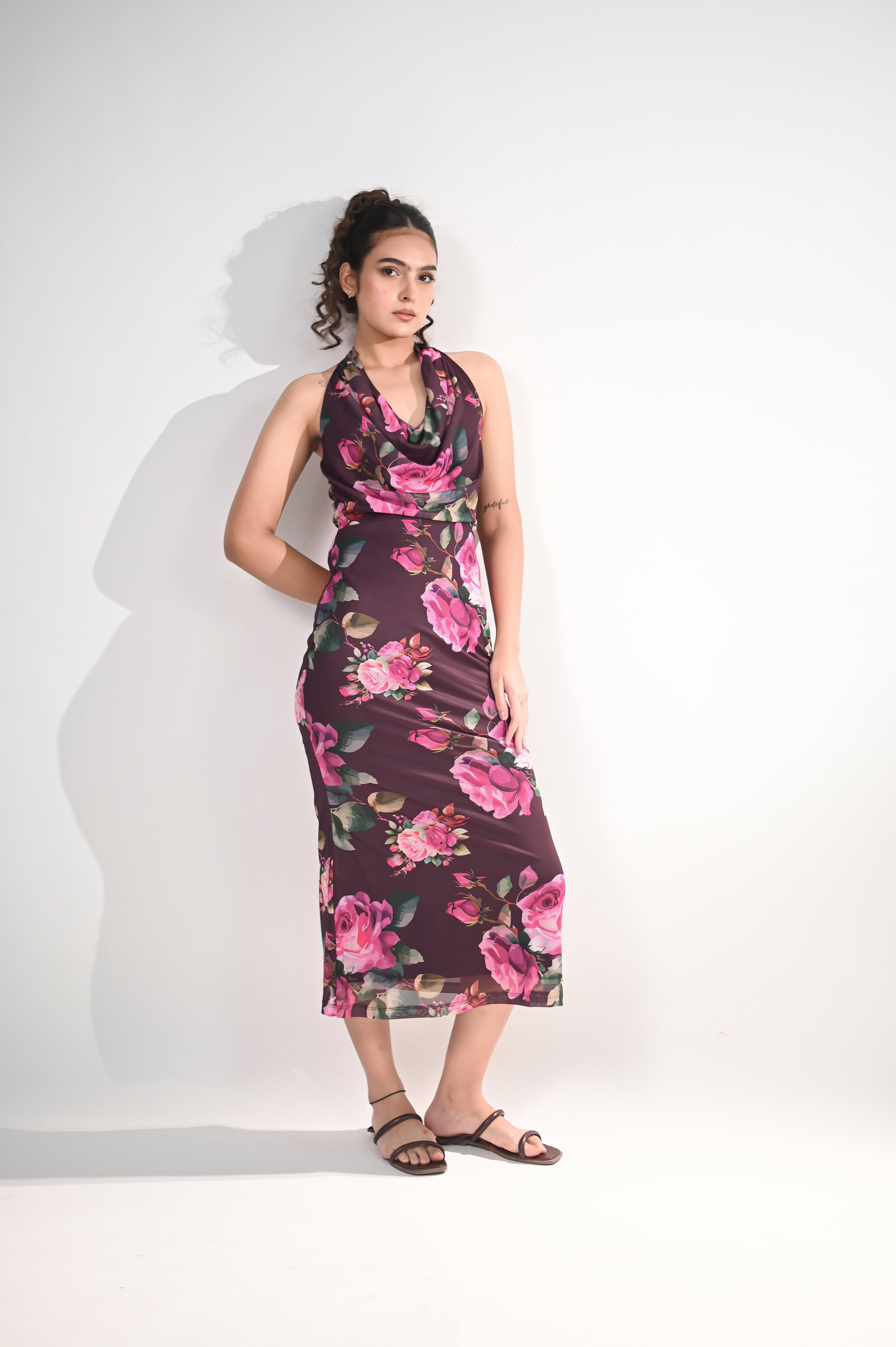 Rose Garden Cowl Neck Dress