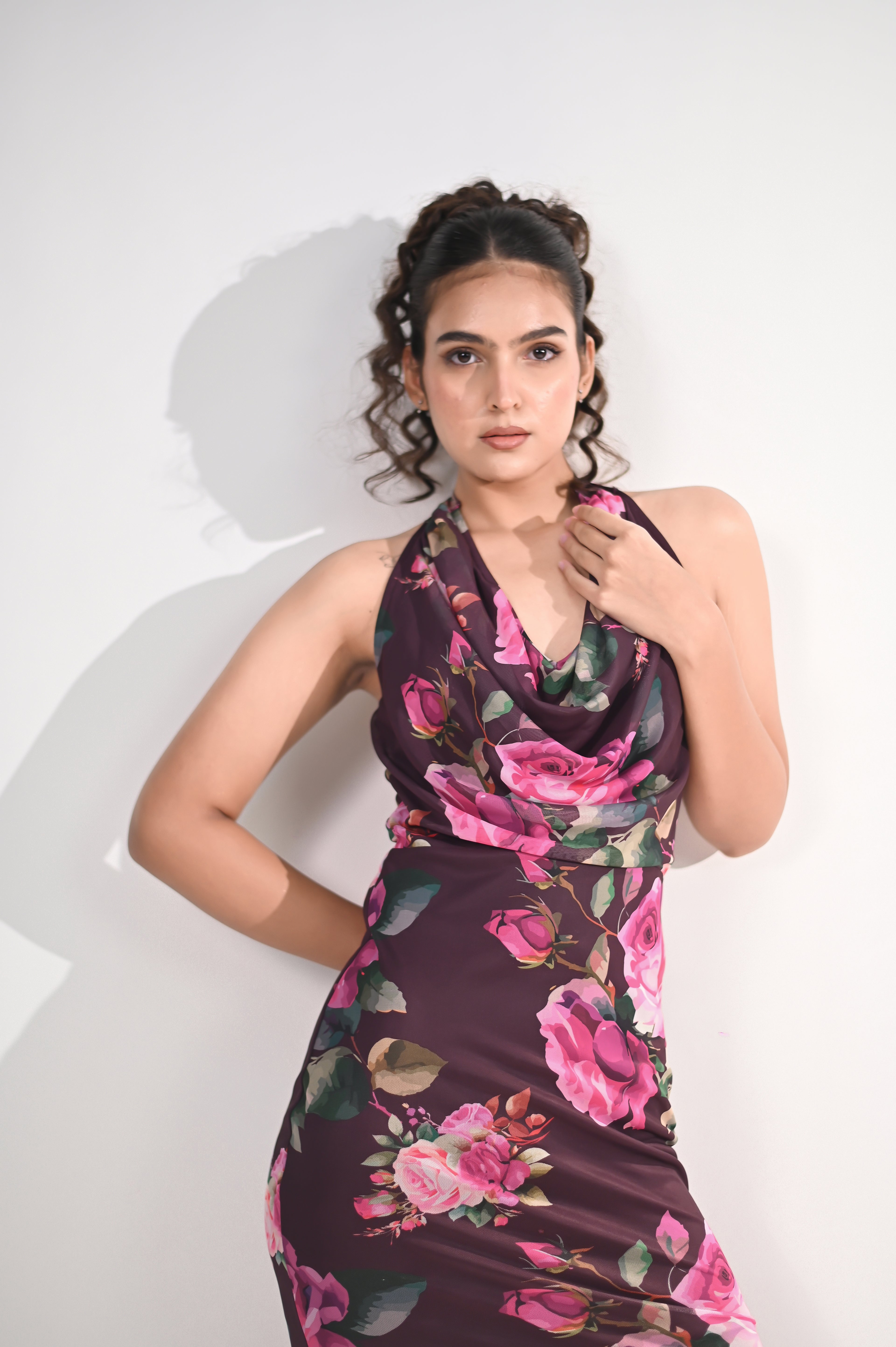 Rose Garden Cowl Neck Dress