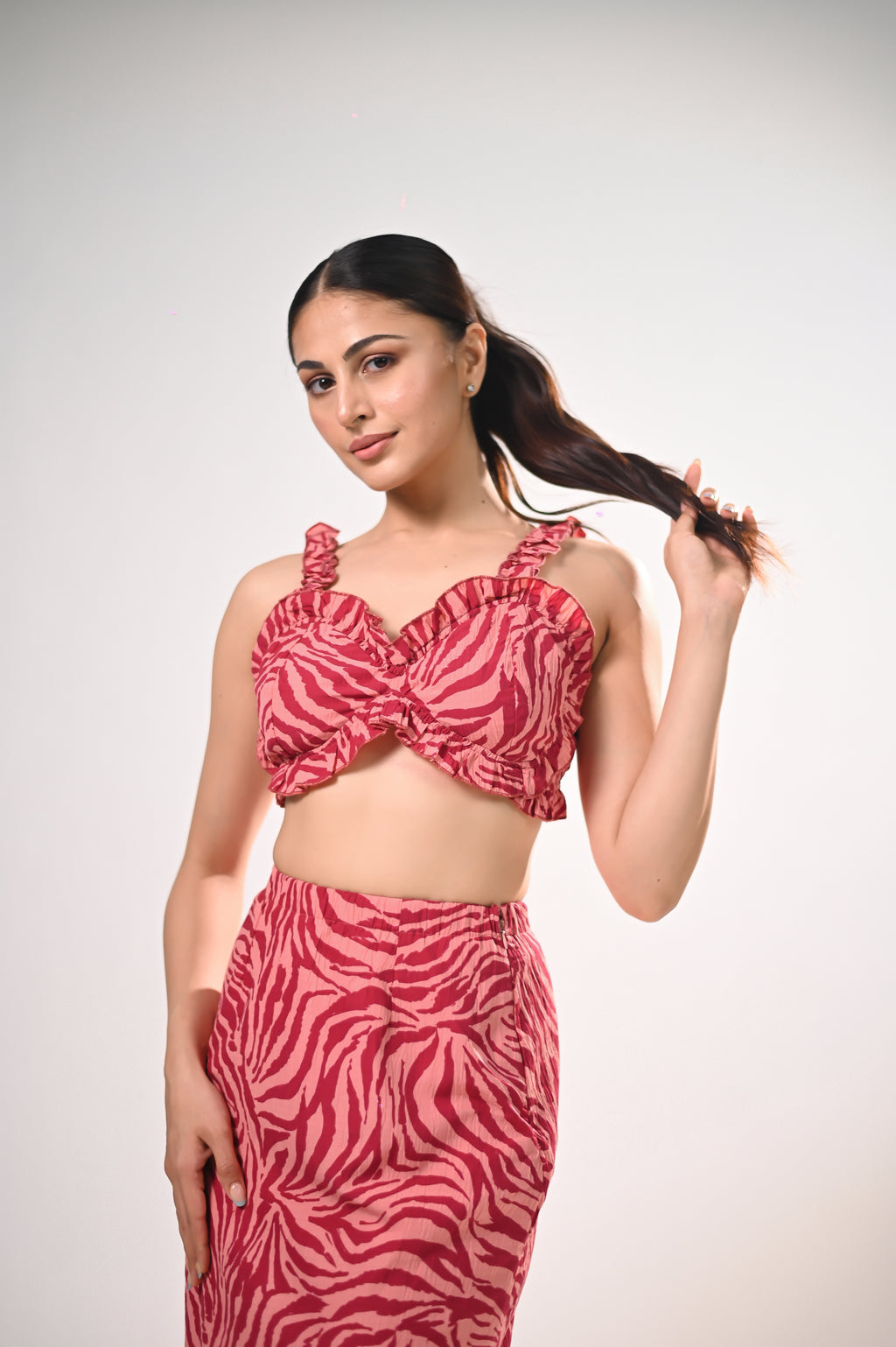 Hot Pink Zebra Maxi Co-ord Set