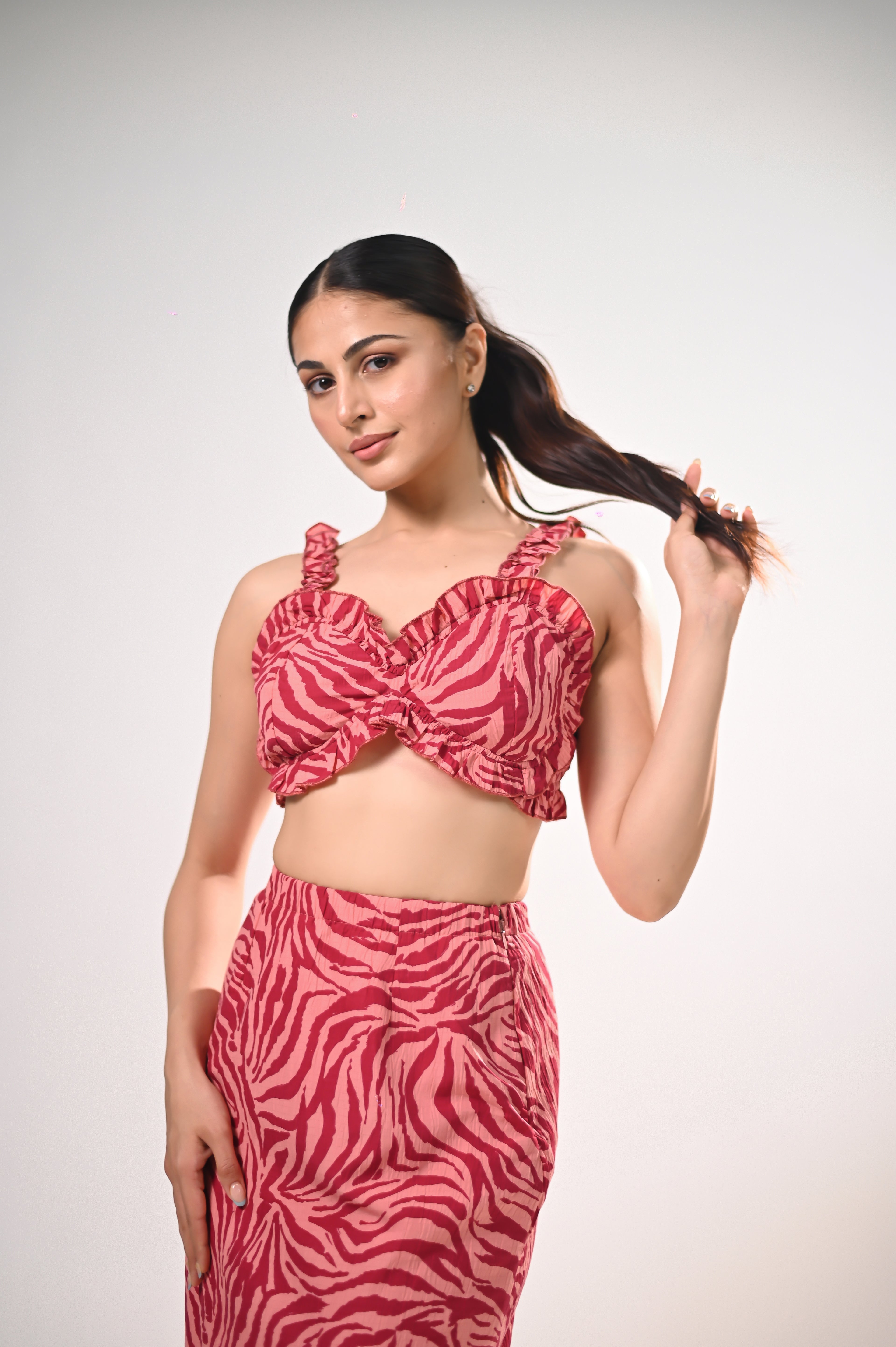 Hot Pink Zebra Maxi Co-ord Set