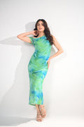 Ocean Breeze Ruched Maxi Dress