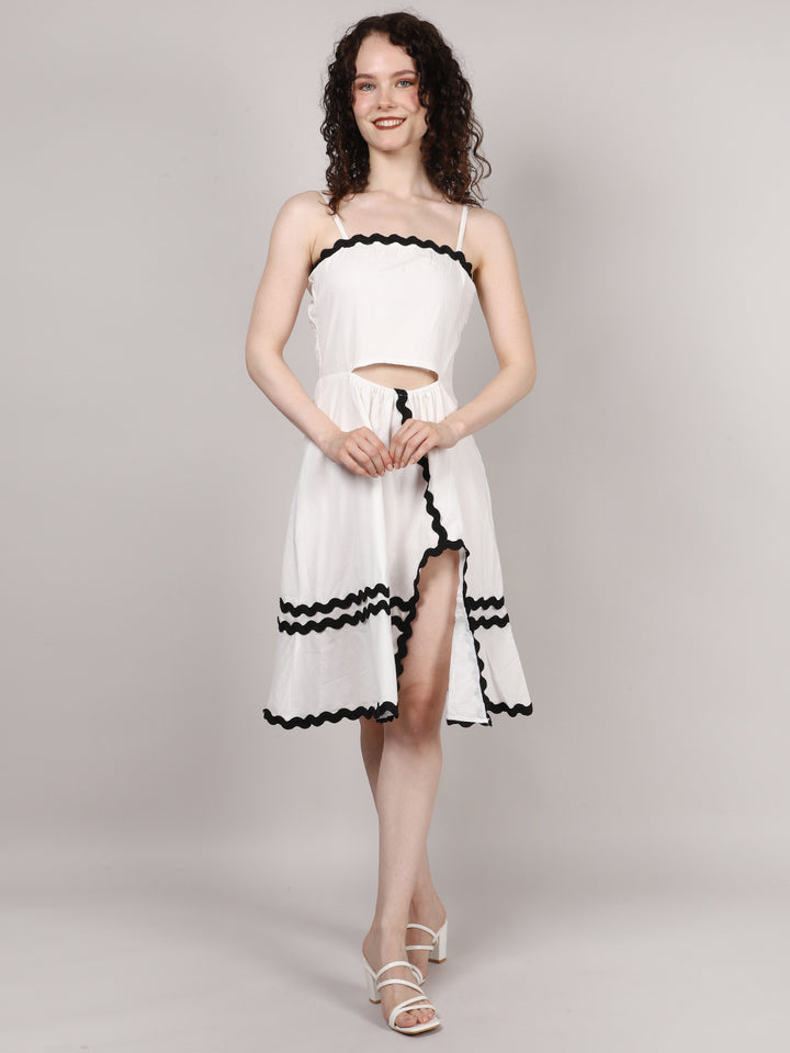 WHITE RIC RAK SIDE SLIT DRESS
