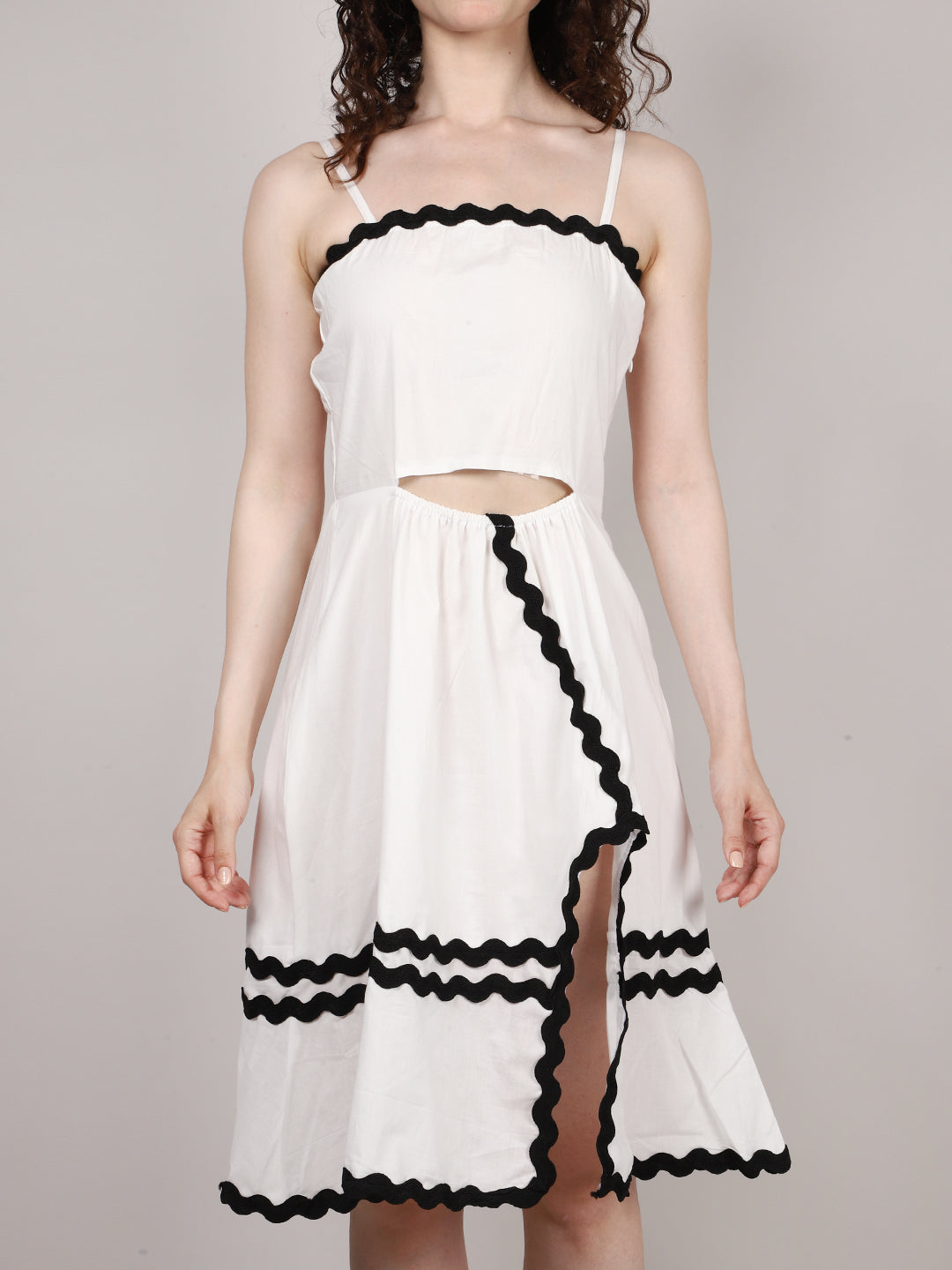WHITE RIC RAK SIDE SLIT DRESS
