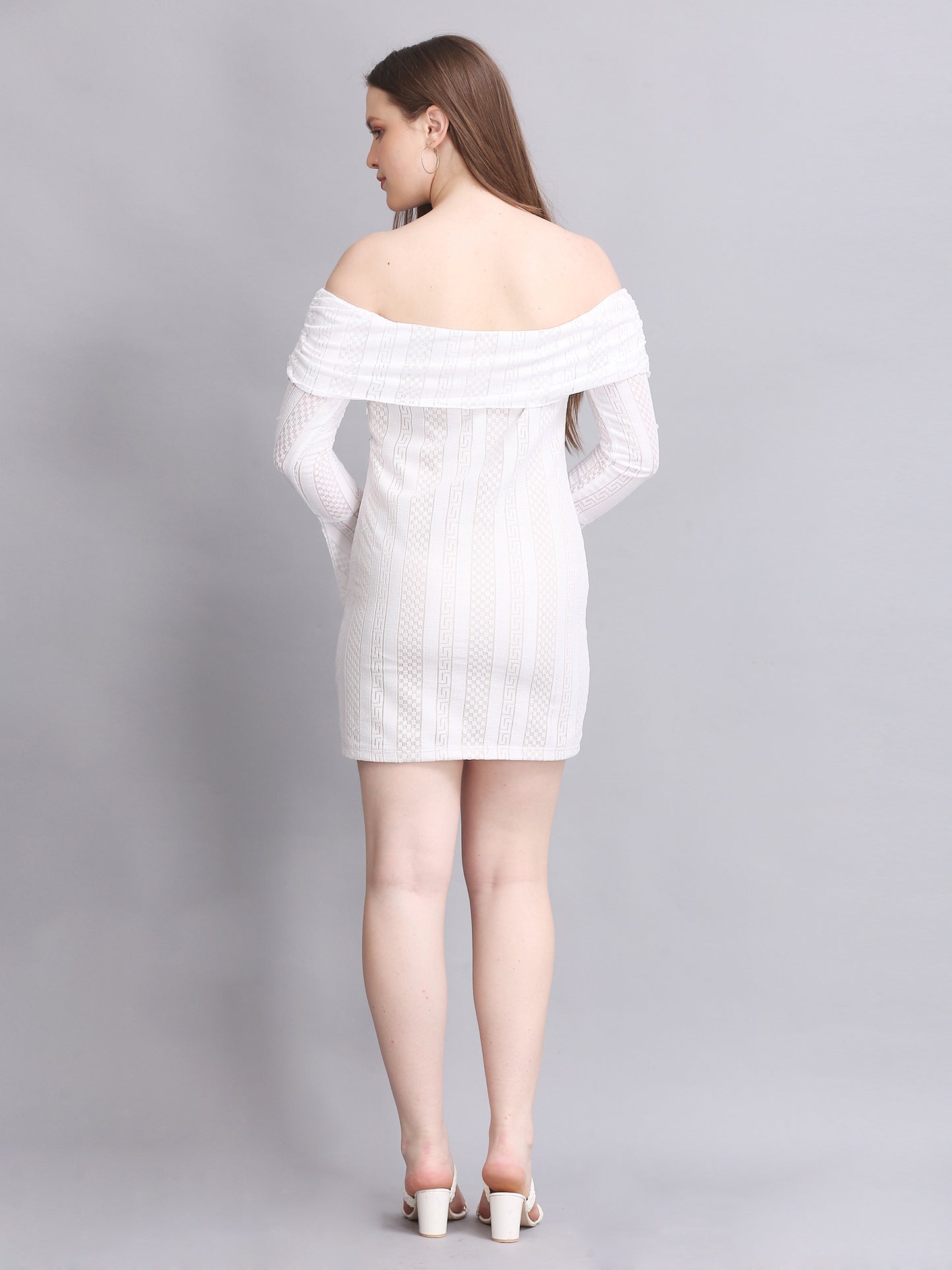 White Off Shoulder Lace Mini Dress