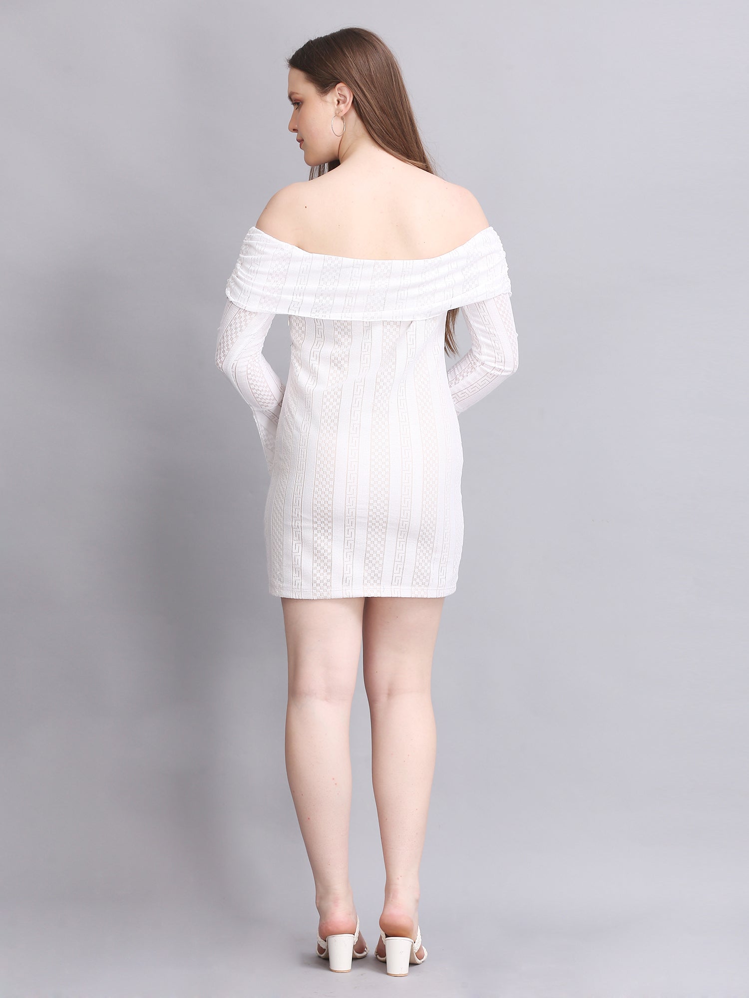 White Off Shoulder Lace Mini Dress