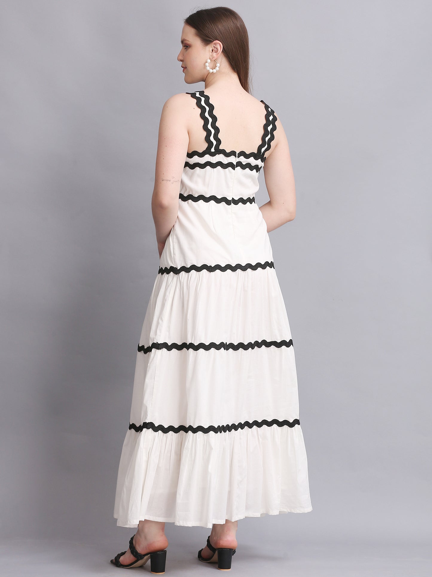 White Spiral Lace Maxi Dress