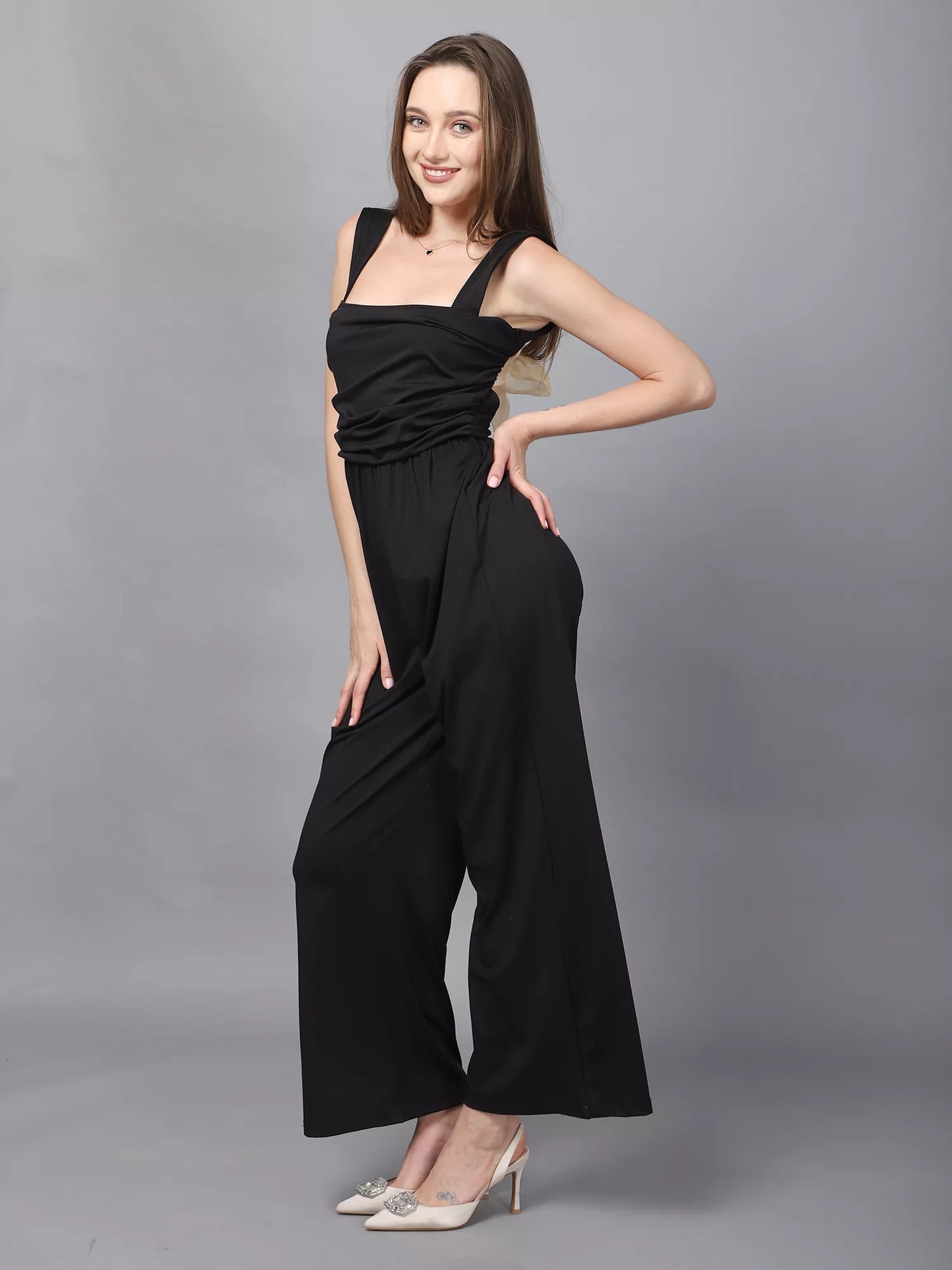 Black Back Knot Jumpsuit