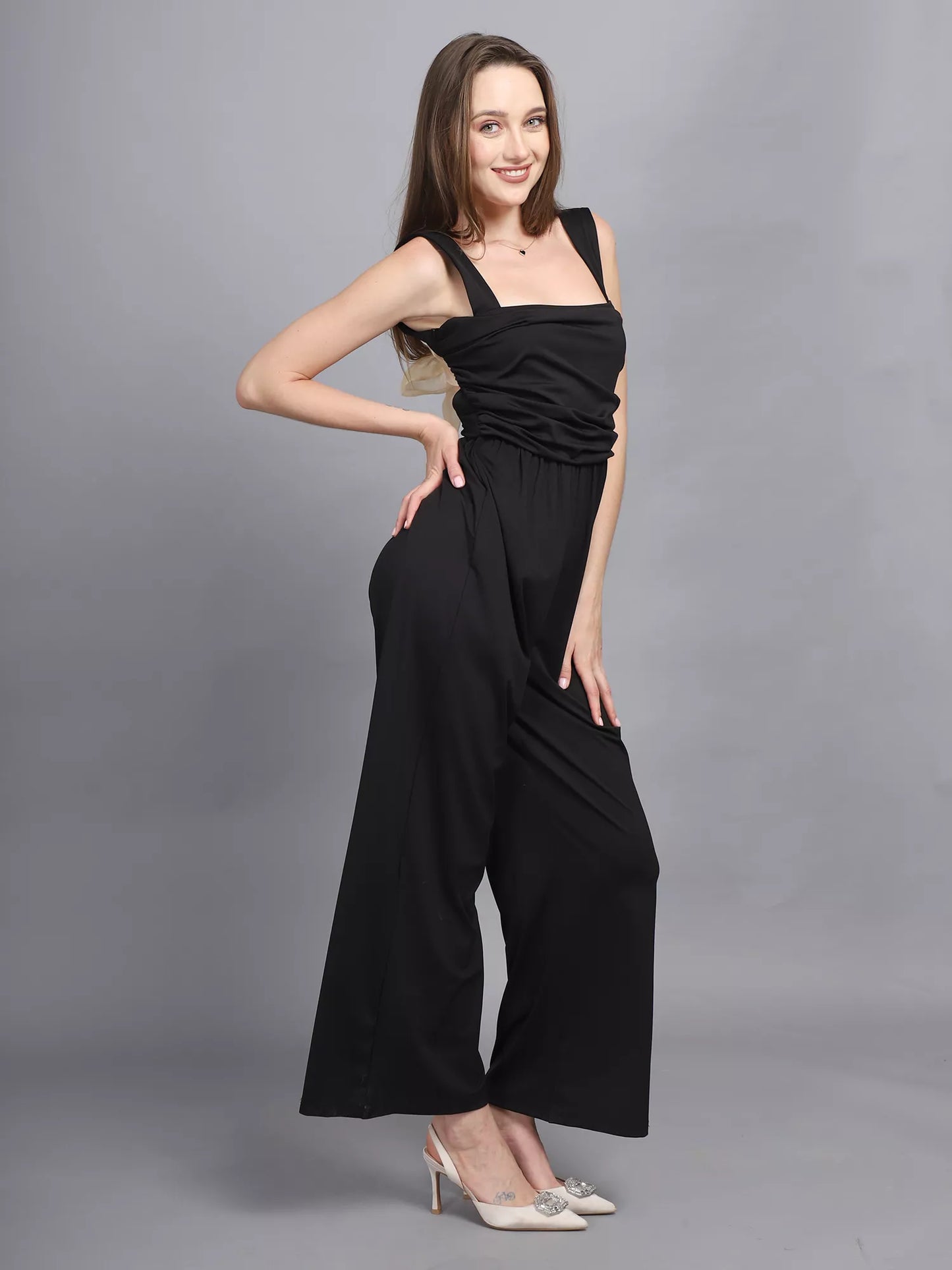 Black Back Knot Jumpsuit