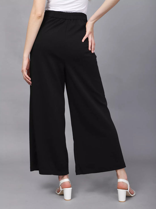 Black High-Rise Flared Bootcut Trousers