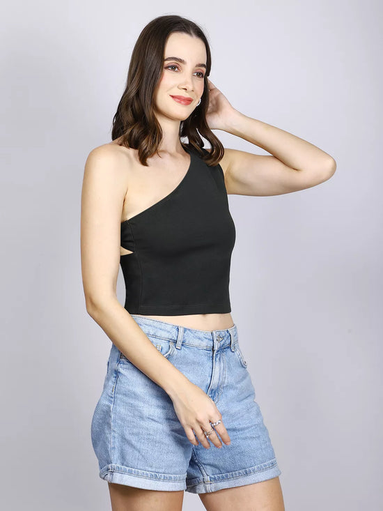 Olive Back Knot Top