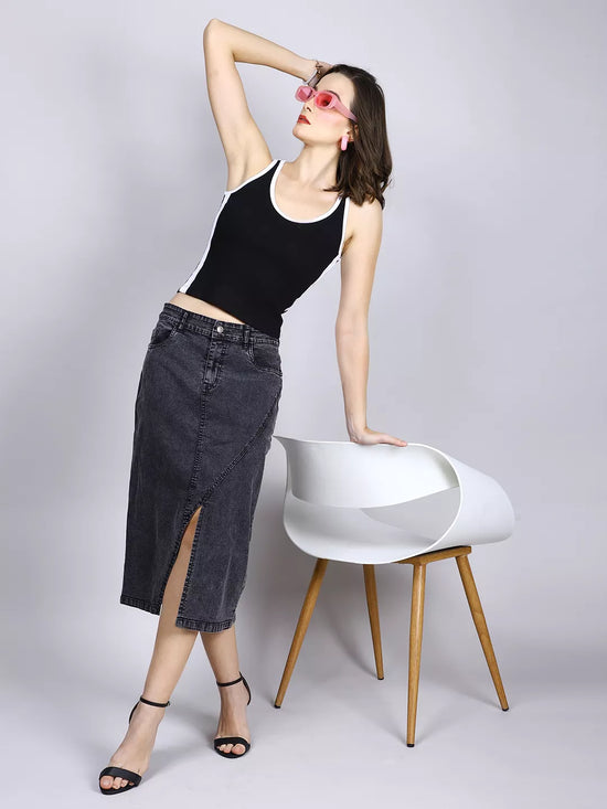 White And Black Rib Tank Top