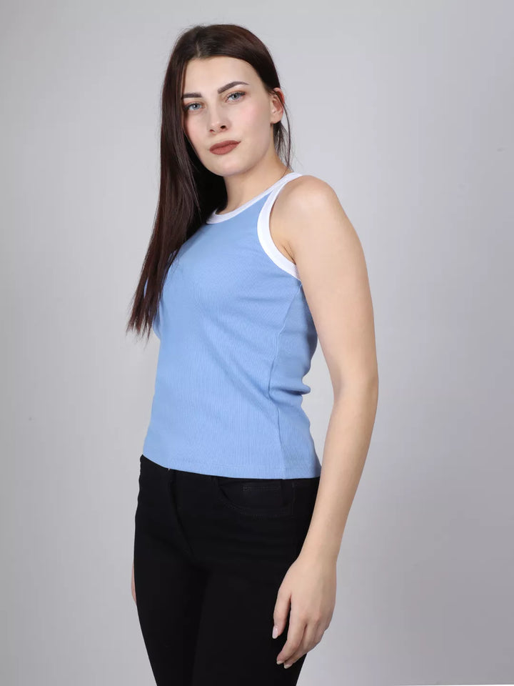 Blue Rib Tank Top