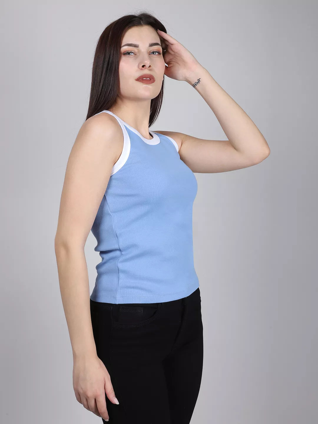 Blue Rib Tank Top