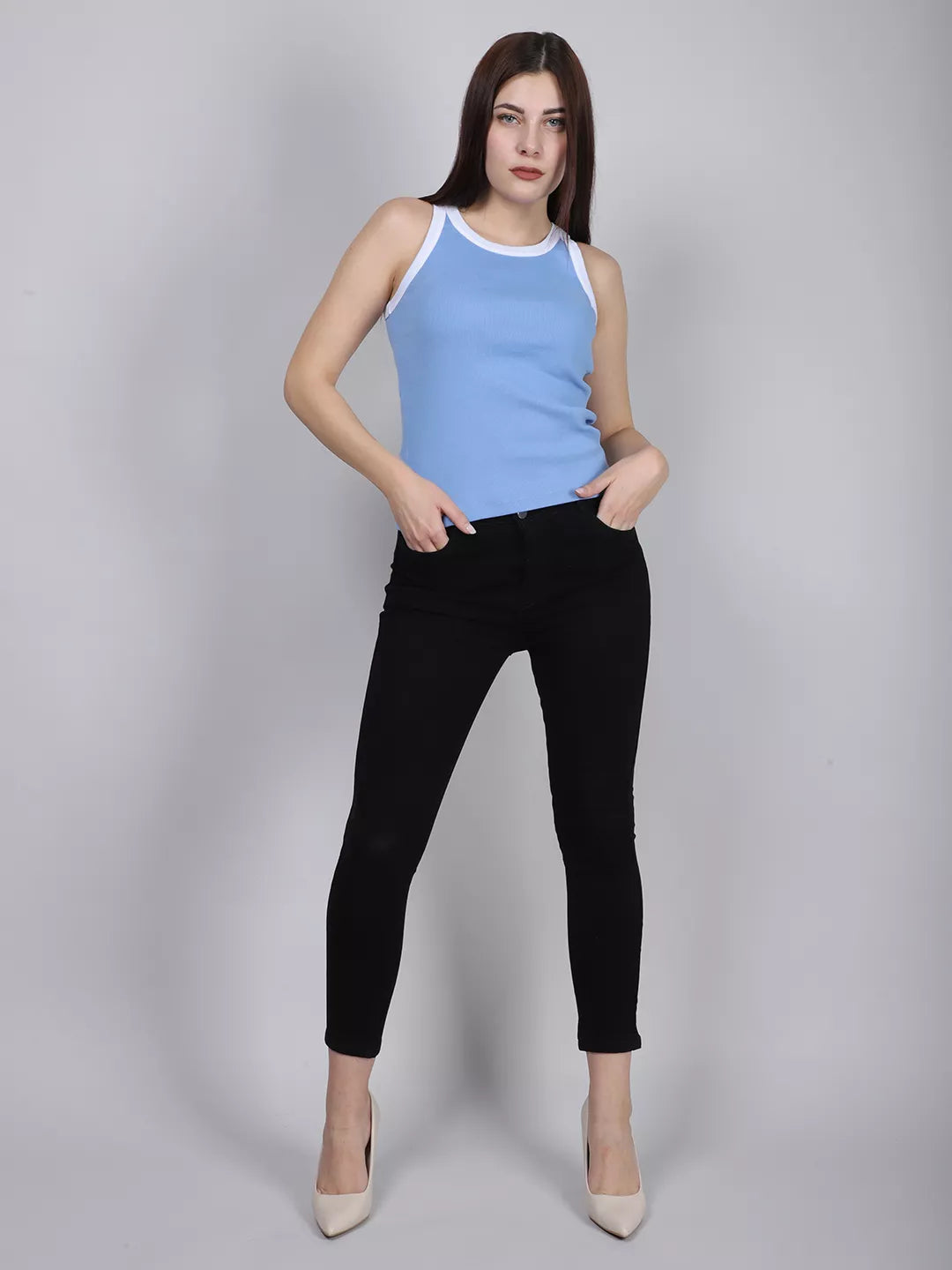 Blue Rib Tank Top
