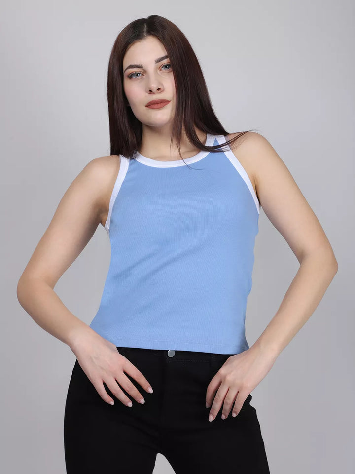 Blue Rib Tank Top