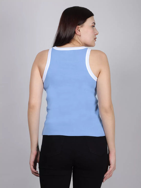 Blue Rib Tank Top