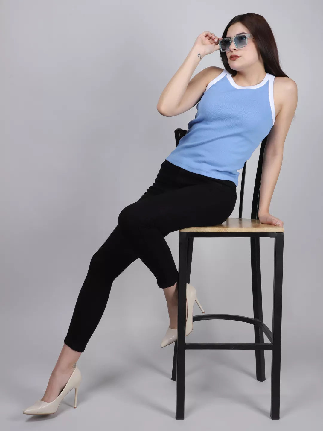 Blue Rib Tank Top