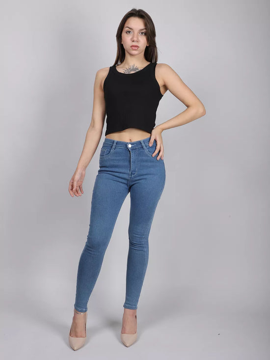 Black Rib Tank Crop Top