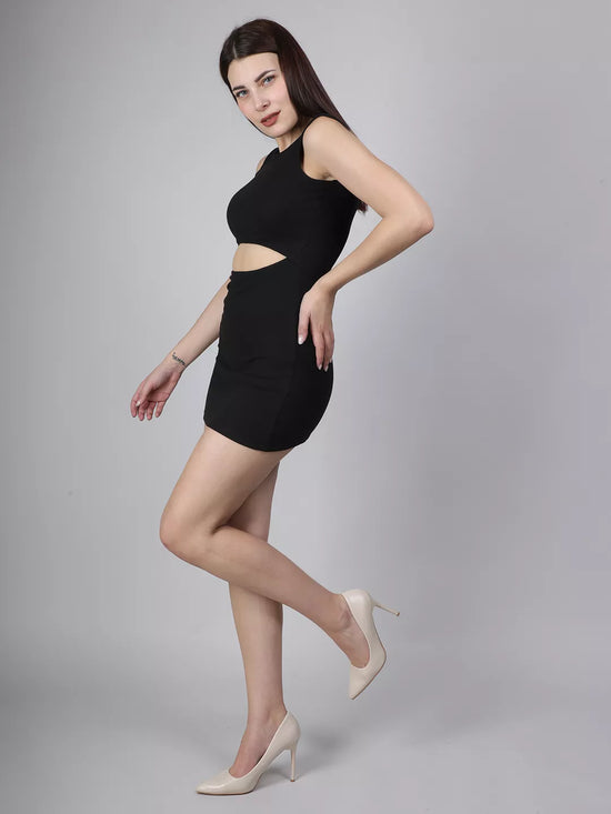 Waist Cut-Out Rib Dress