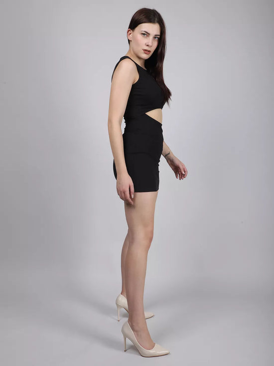 Waist Cut-Out Rib Dress