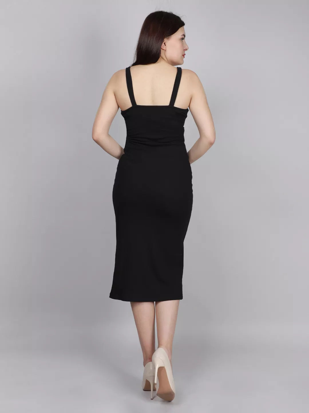 Rib Front Button Dress