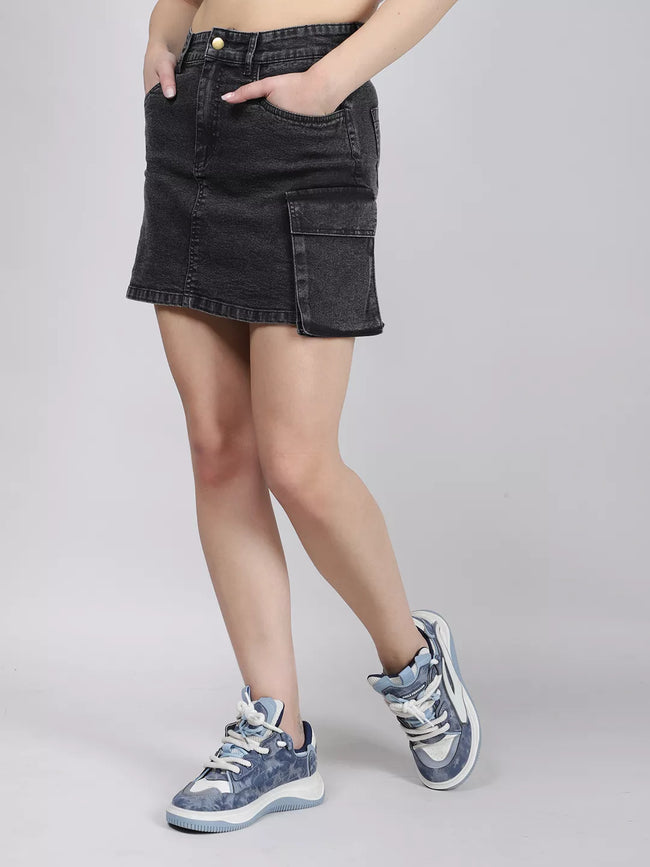 Patch Pocket With Black Mini Skirt Hover Image