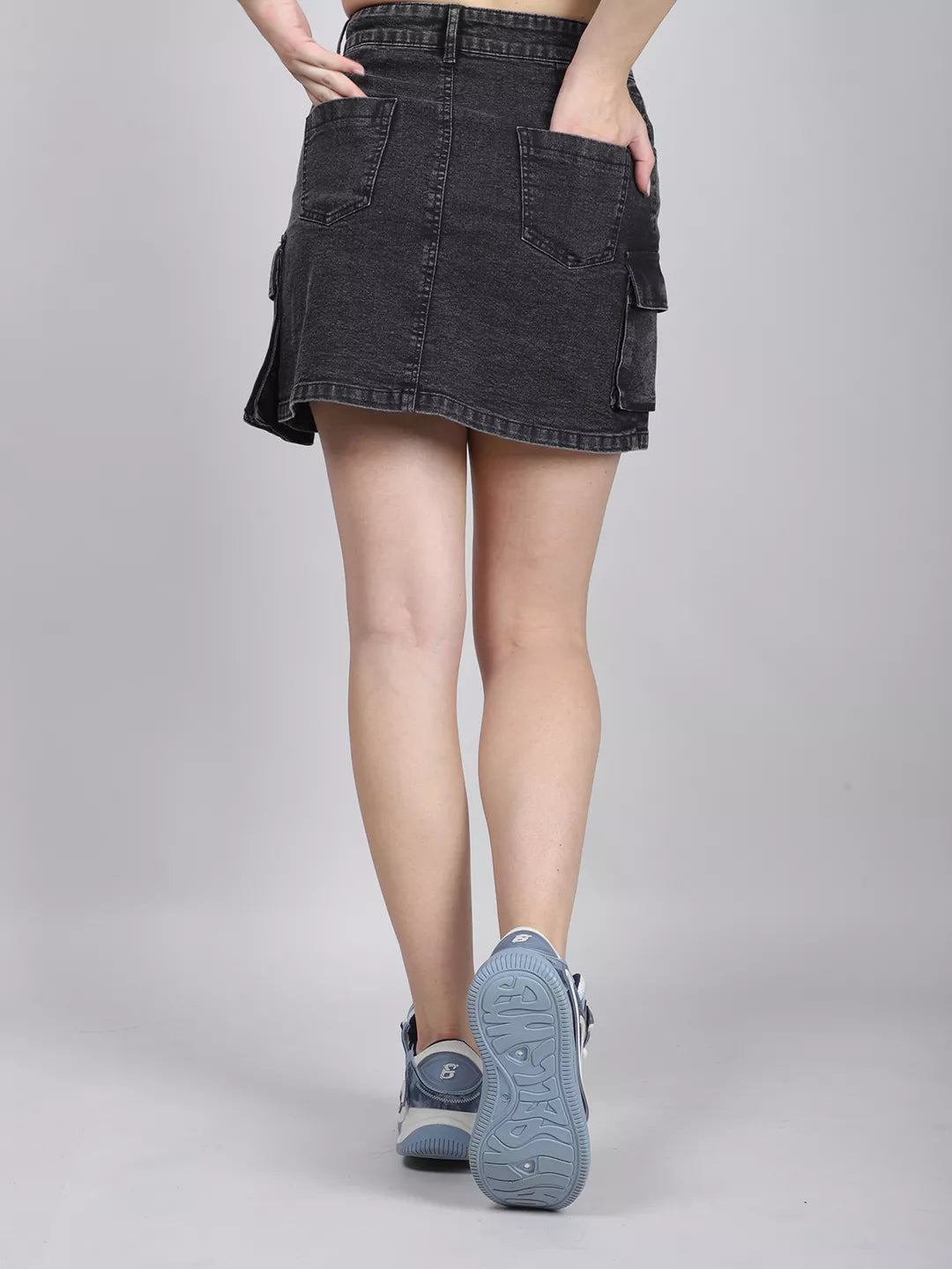 Patch Pocket With Black Mini Skirt