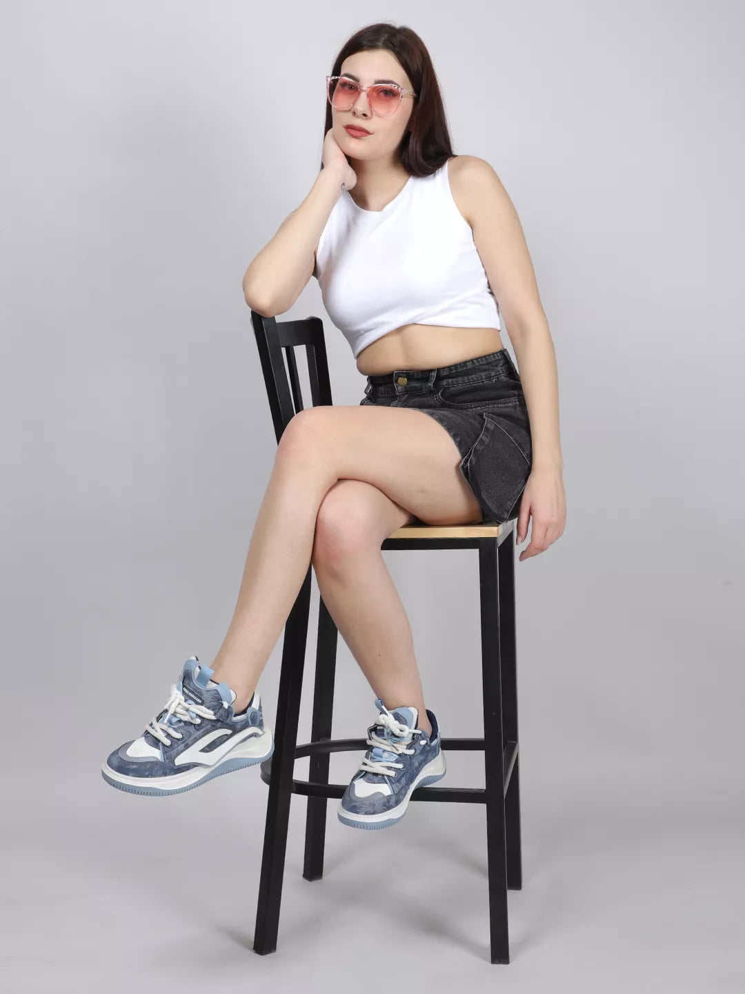 Patch Pocket With Black Mini Skirt