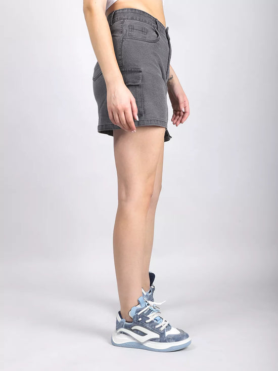 Patch Pocket With Charcoal Mini Skirt