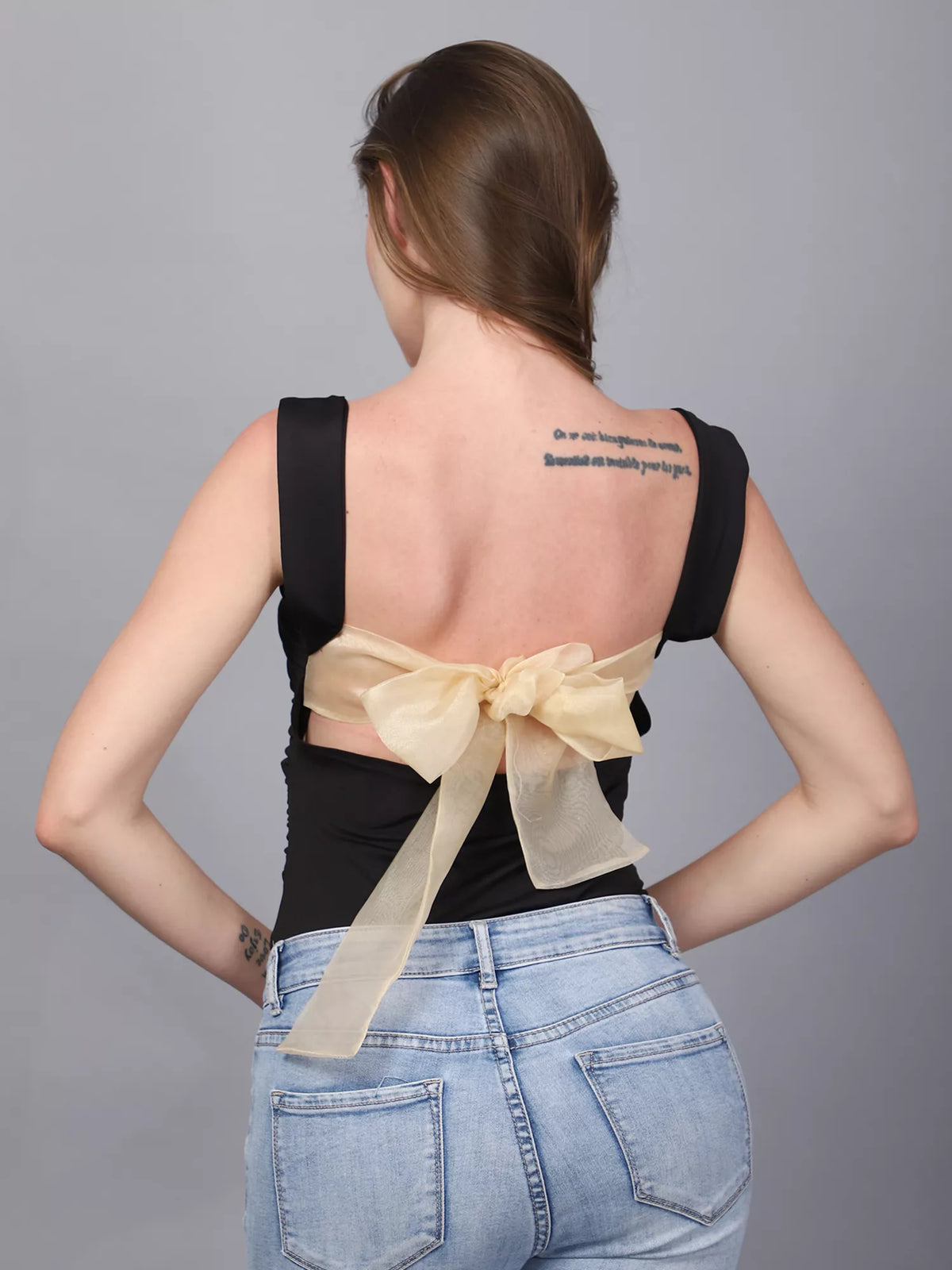 Black Back Knot Bodysuit
