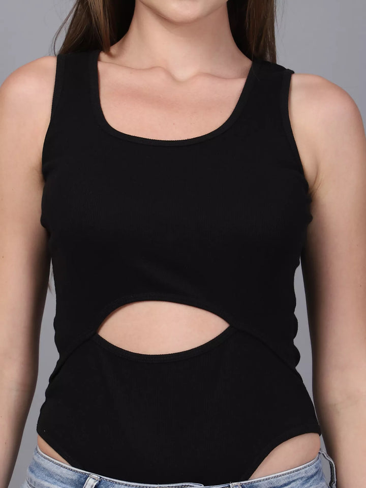 Black Moon Cutout Bodysuit