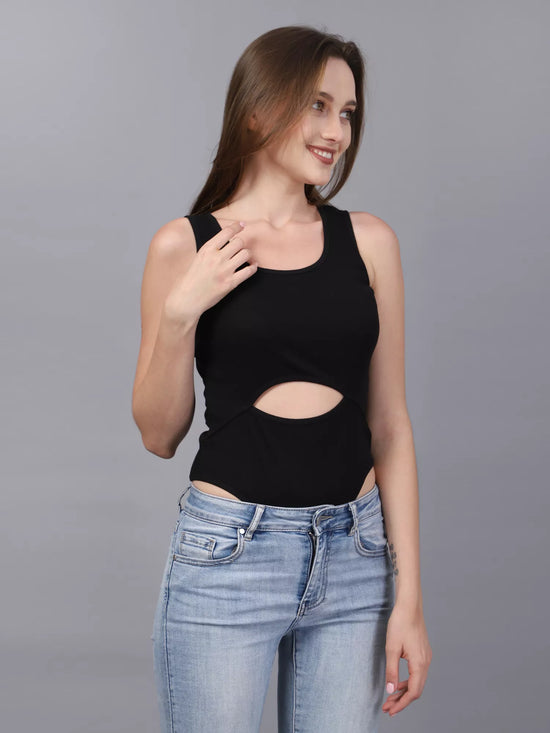 Black Moon Cutout Bodysuit