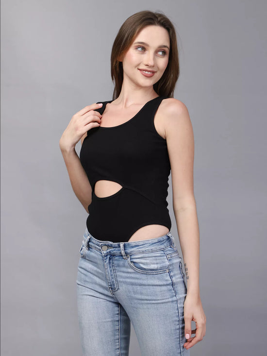 Black Moon Cutout Bodysuit