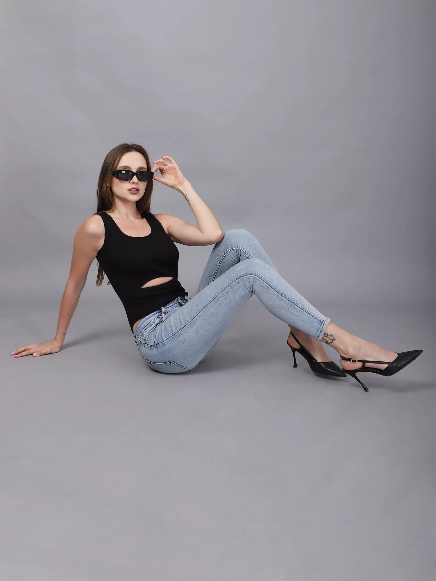 Black Moon Cutout Bodysuit