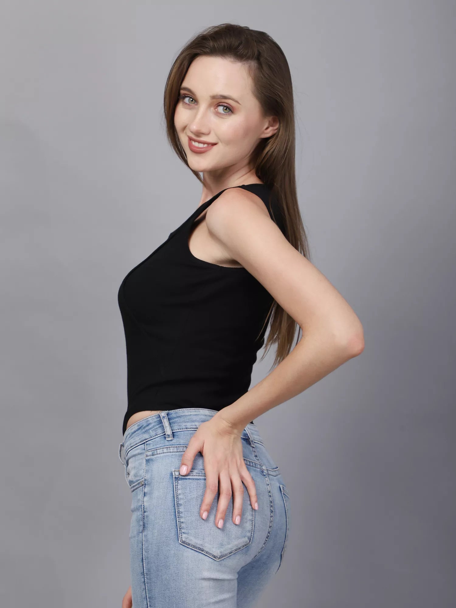 Black One Cut Shoulder Bodysuit