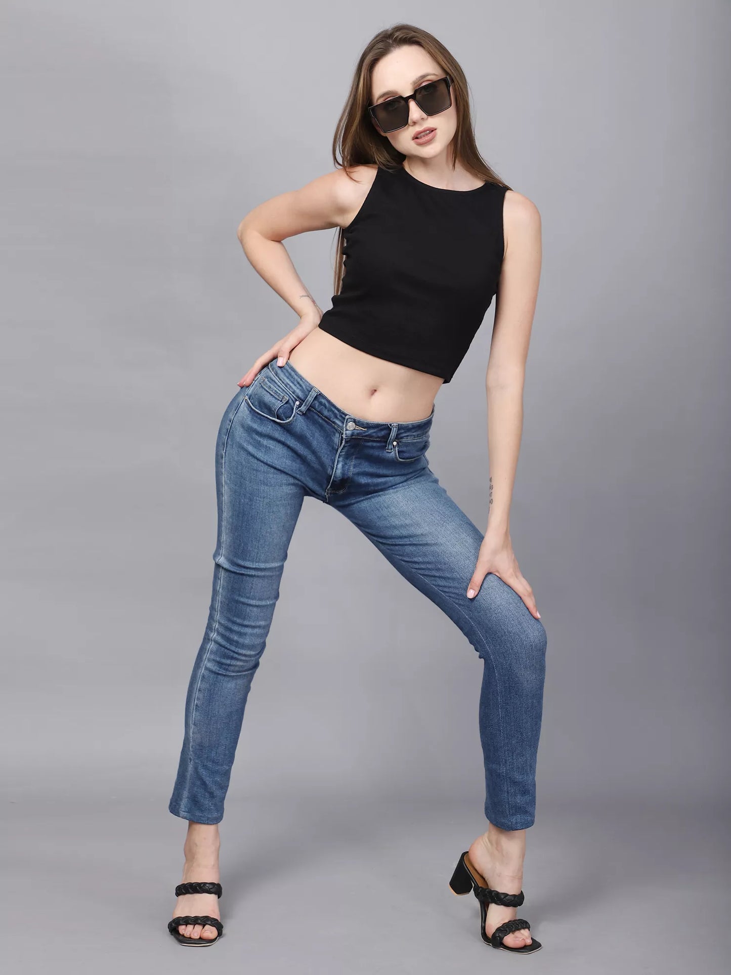 Black Rib Crop Top