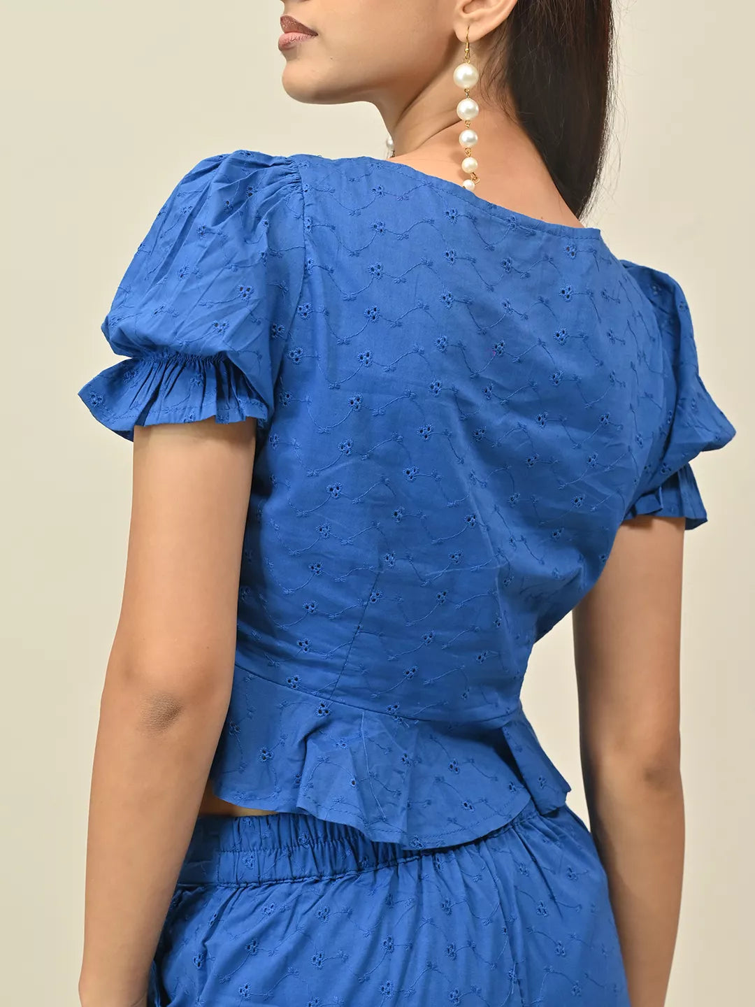 Royal Blue Schiffli Co-Rd Set