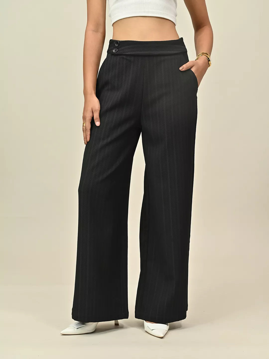 Black Straight Fit Pants