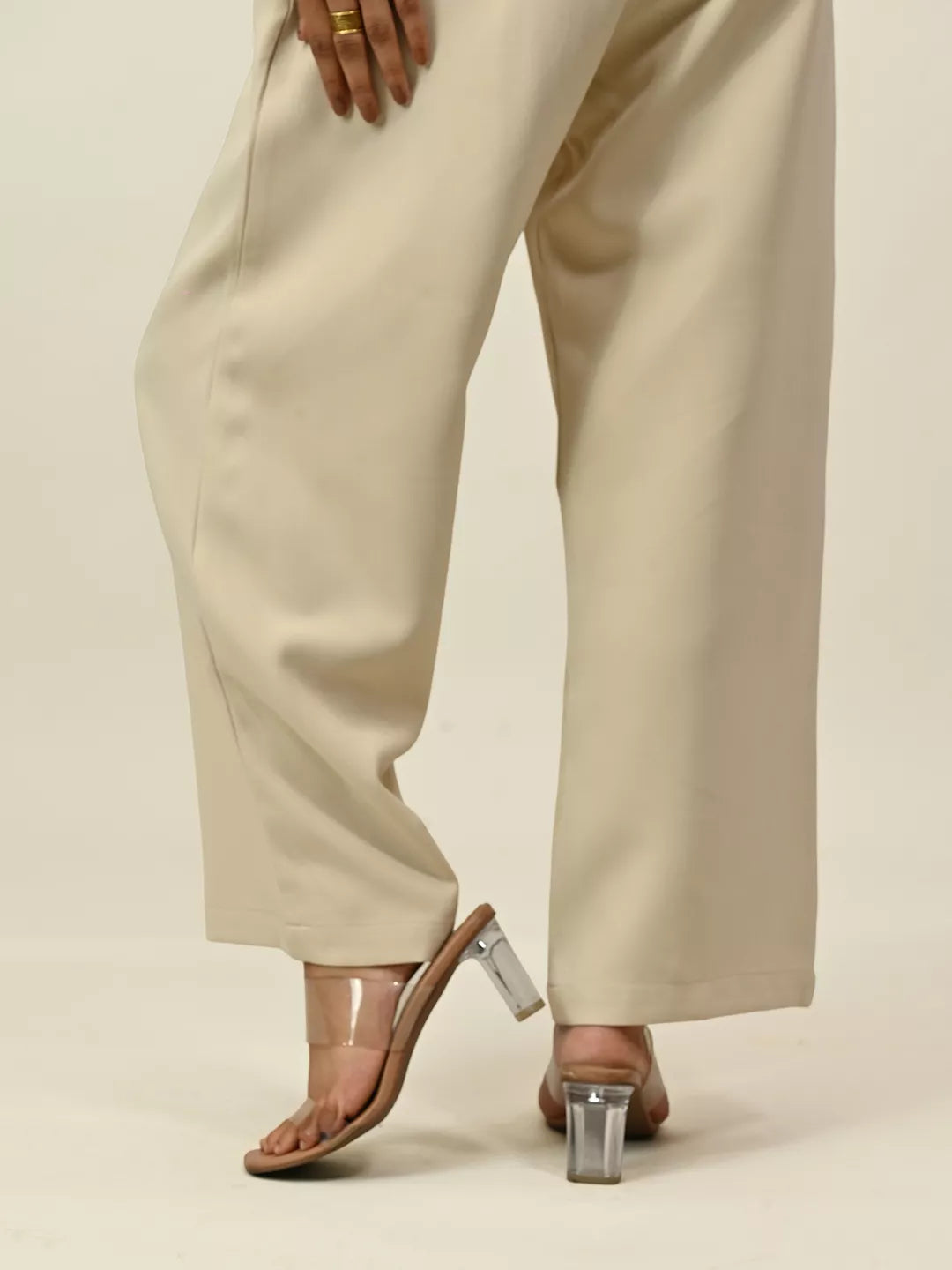 Brown Contrast Piping Pant