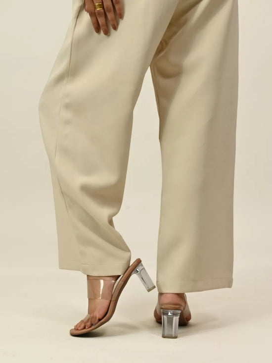 Brown Contrast Piping Pant